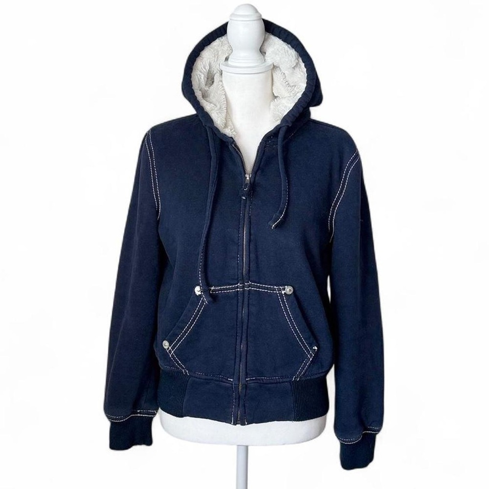 Y2K Contrast Stitch Hoodie Jacket